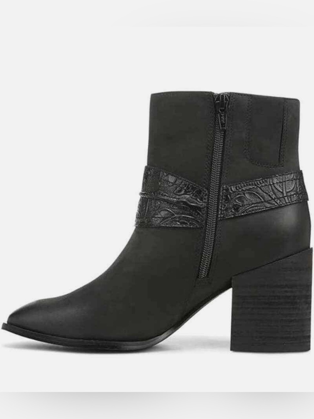 Vionic Carnelia Water Repellent Ankle Boots 7.5 black nubuck leather - Picture 4 of 14